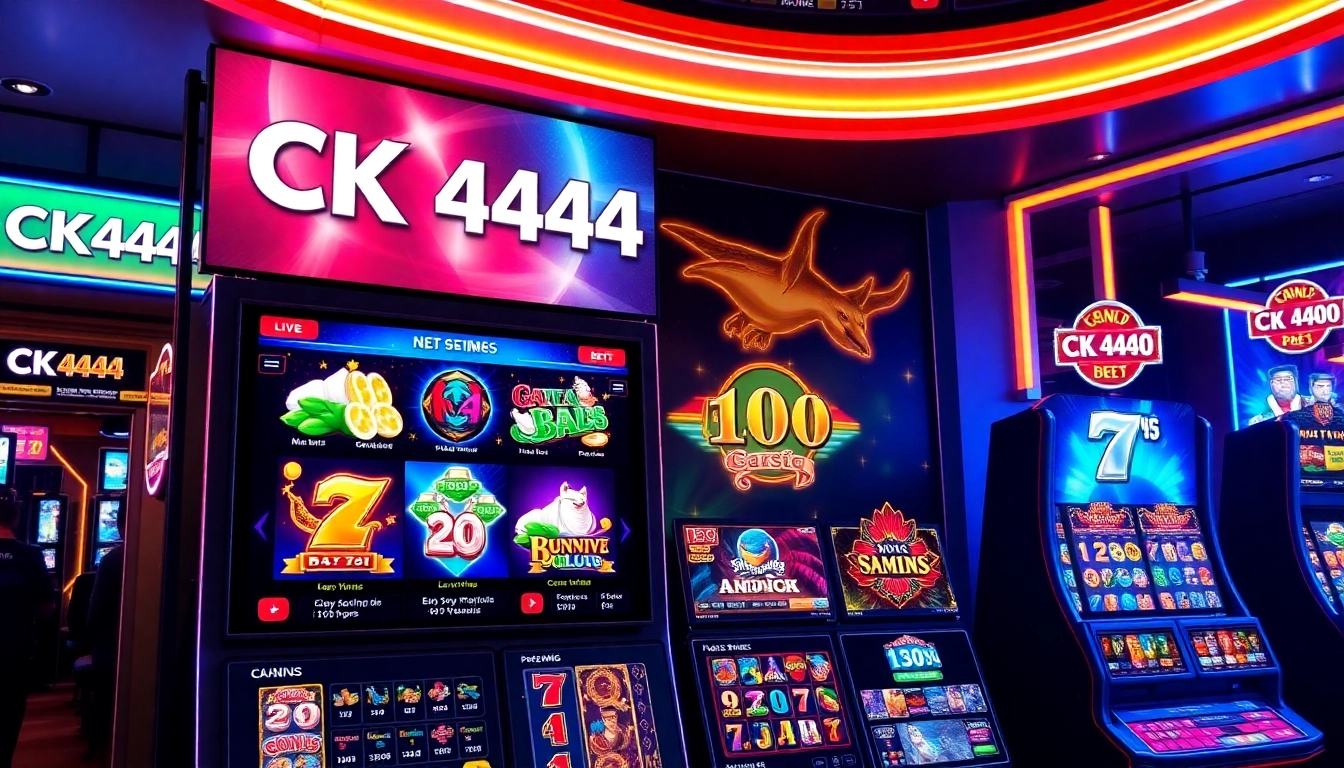 Engaging CK4444 bet platform with colorful slots, live dealer, and sports betting visuals for user engagement.
