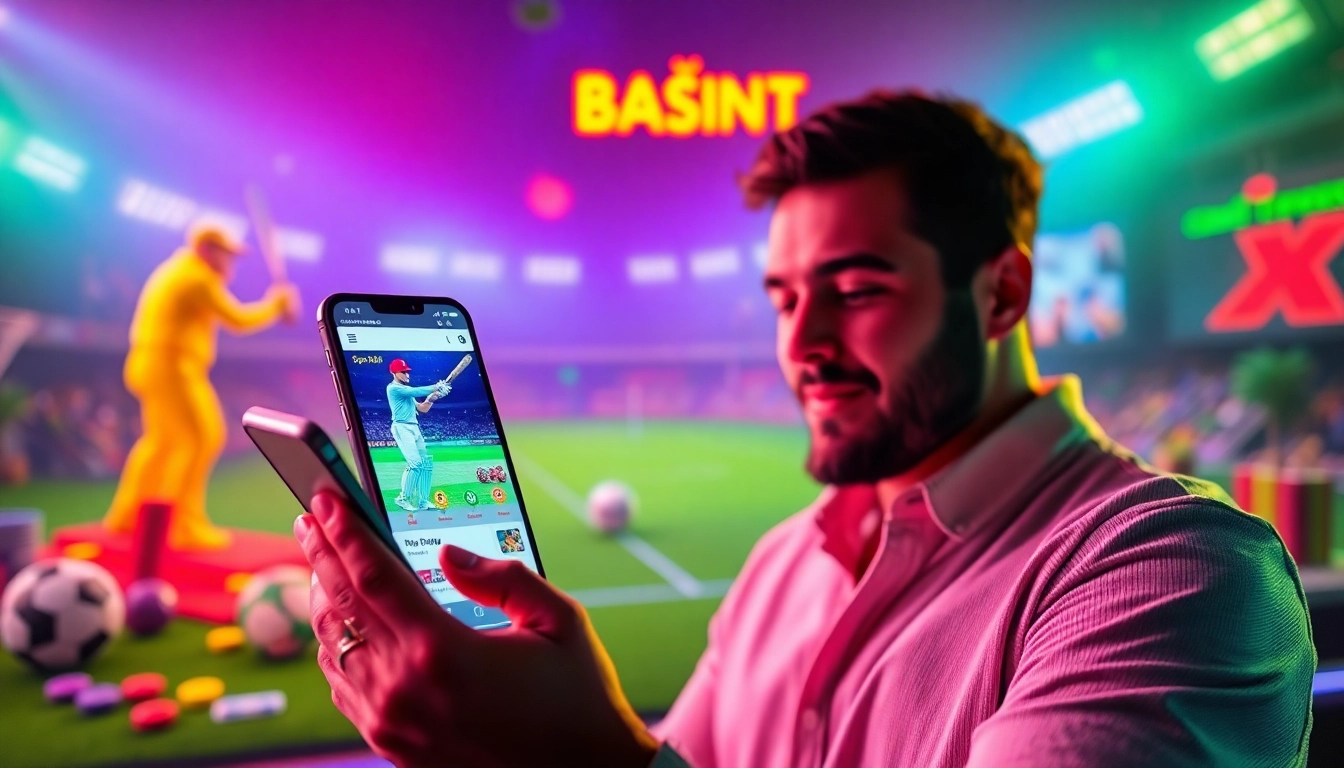 Gold365 online betting platform showcasing sports and casino games with user placing bets on a smartphone screen.